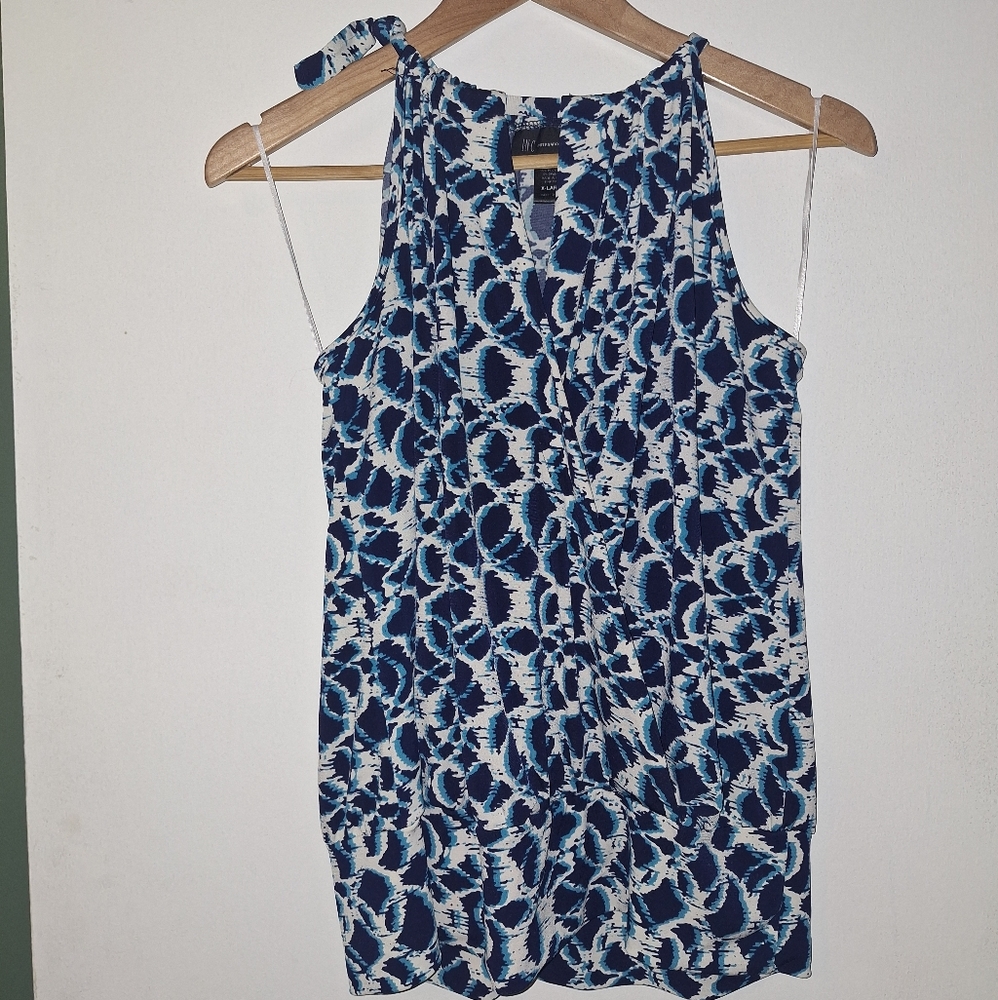INC International Concepts Navy and White Tank Top